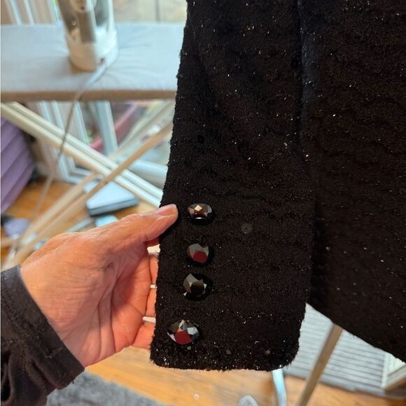 St. John Evening Black Knit Jacket stunning .Knit Jacket w/Luxe Crystal … - Picture 8 of 8